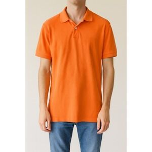 GAP Mens Pique Polo Shirt Orange Short Sleeve Casual Classic Fit Medium